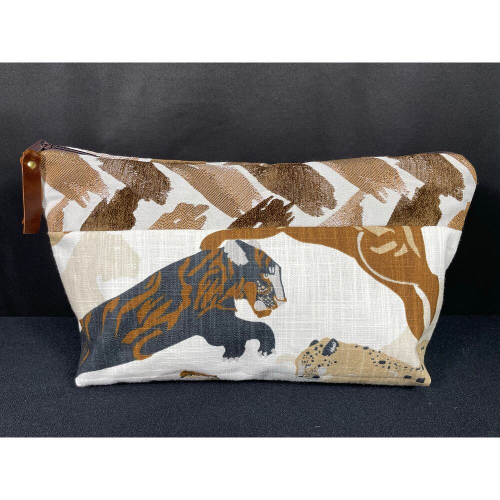 Handmade, One of a Kind Bag, Clutch Purse, Tigers, Designer Fabric, Carry On